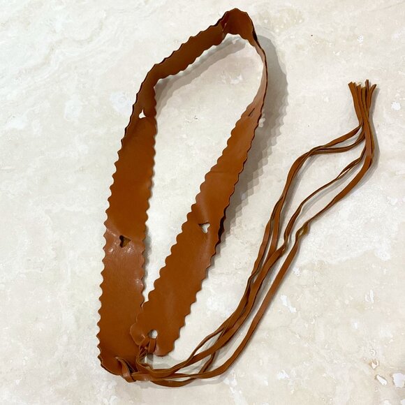 3/10$, Women's Waistband w/ Hollow Heart, Women's Vegan Leather Tie Belt - Picture 1 of 4